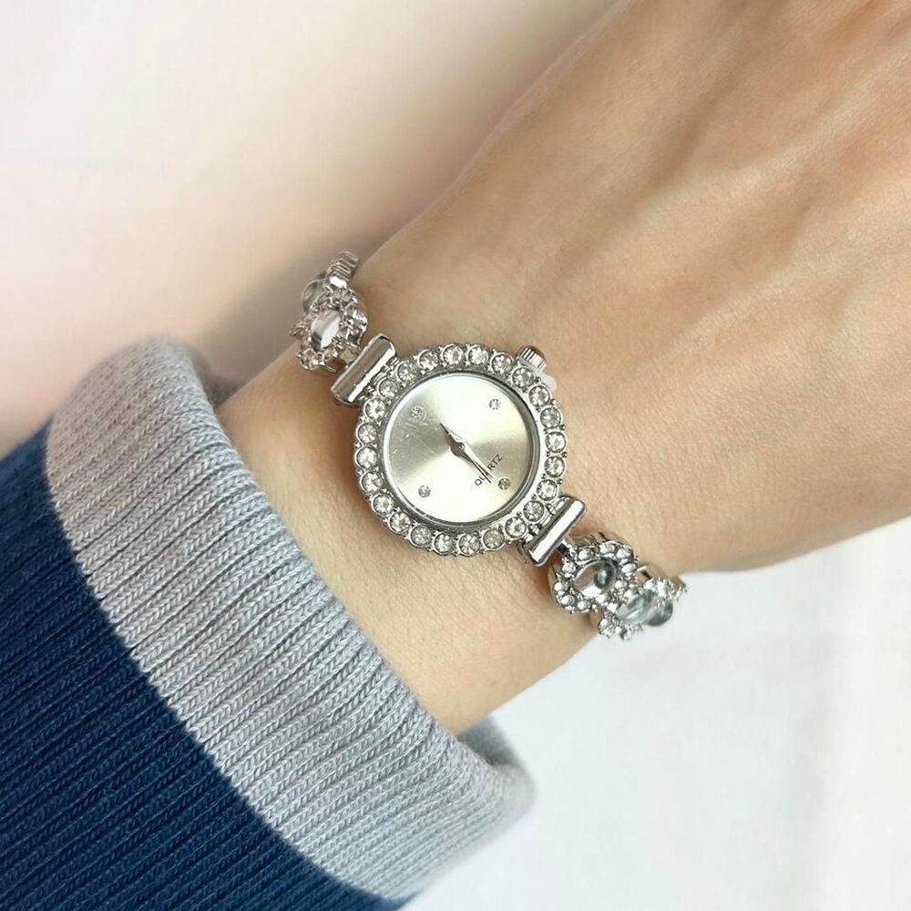 Vintage Inspired Luxury Silver Tone Watch